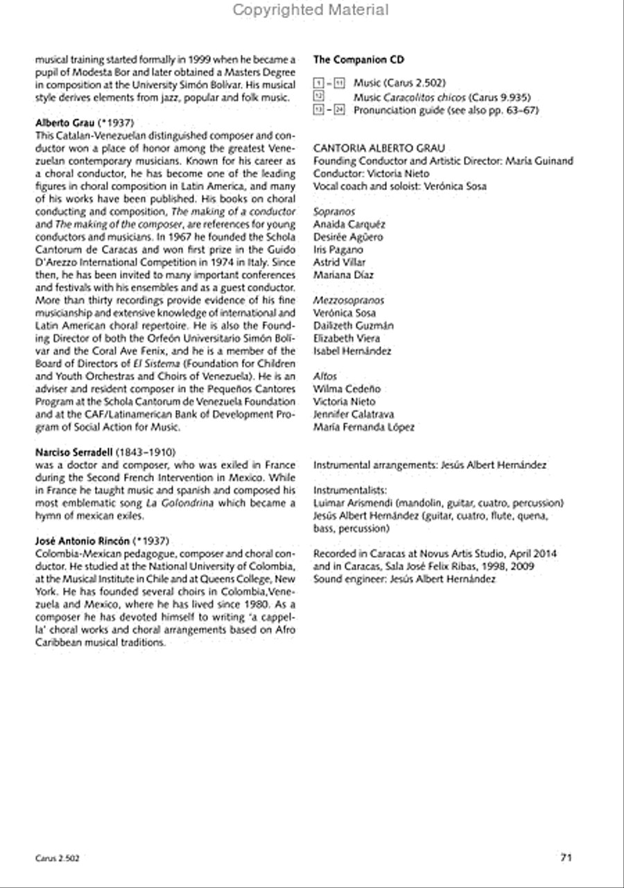 Makumbebe II. Latin American Choral Repertoire. Carmina mundi. Music + CD Choir scores gallery preview page 71