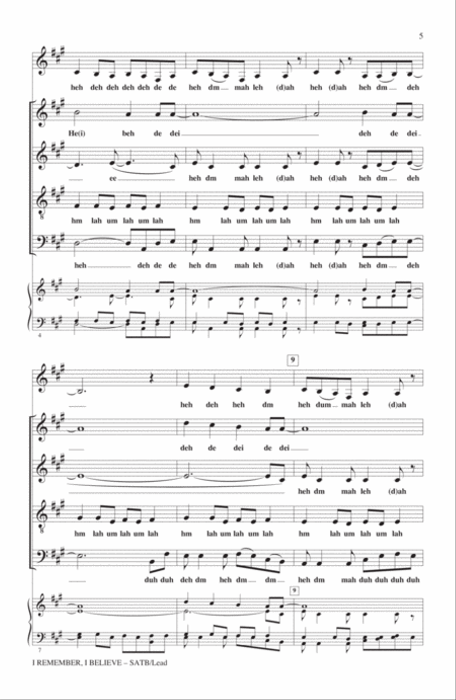 I Remember, I Believe 4-Part scores gallery preview page 2