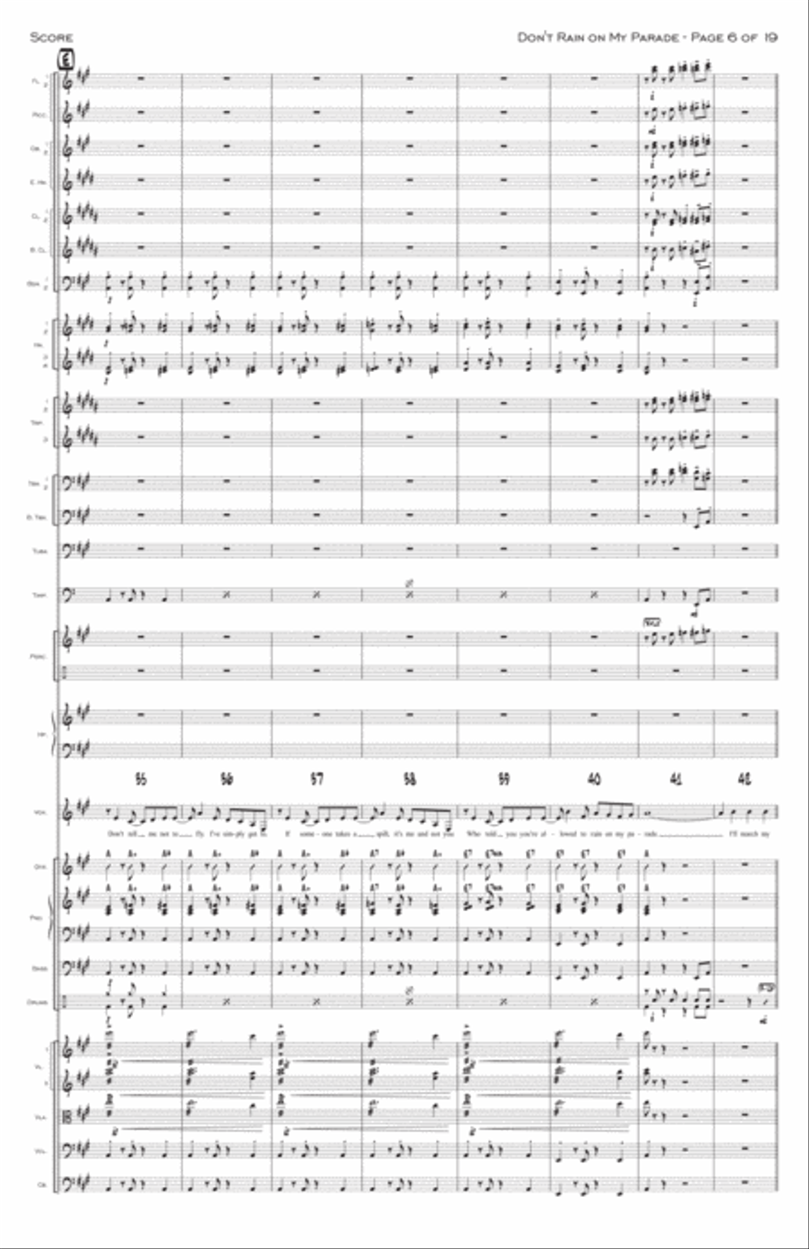 Don't Rain On My Parade Full Orchestra scores gallery preview page 6