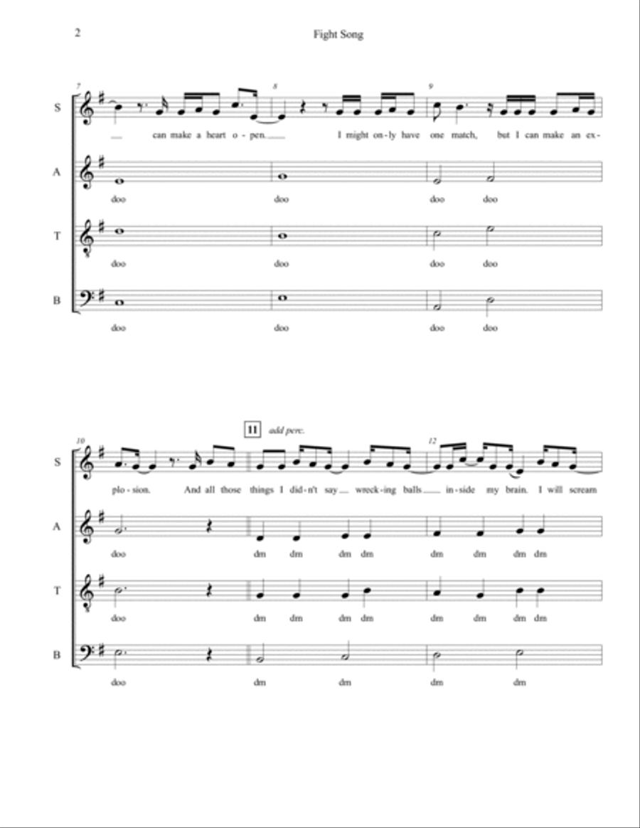 Fight Song 4-Part scores gallery preview page 2