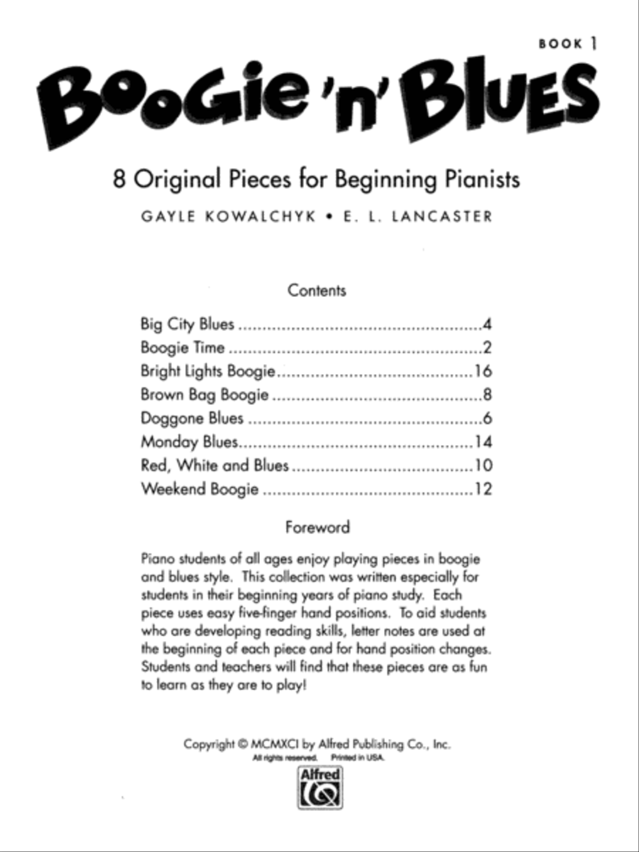 Boogie 'n' Blues, Book 1 Easy Piano scores gallery preview page 5