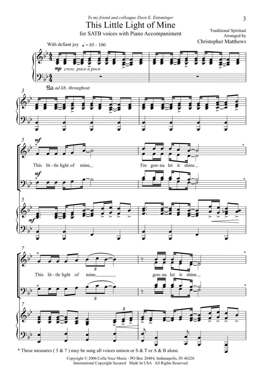 This Little Light Of Mine 4-Part scores gallery preview page 1