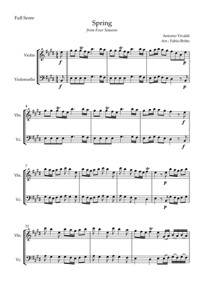 Spring (from Four Seasons of Antonio Vivaldi) for Violin & Cello Duo