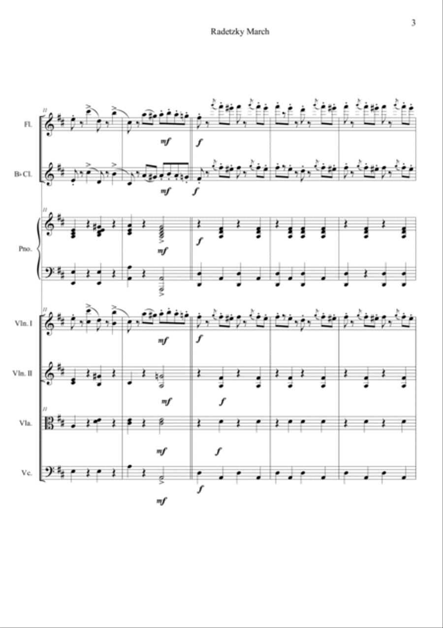 Radetzky Marsch Orchestra scores gallery preview page 3