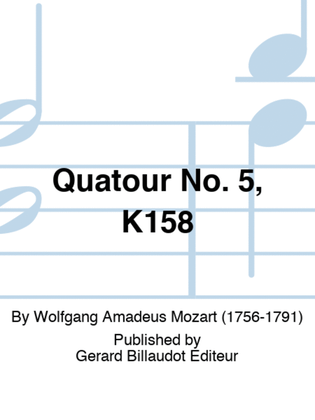 Book cover for Quatour No. 5, K158