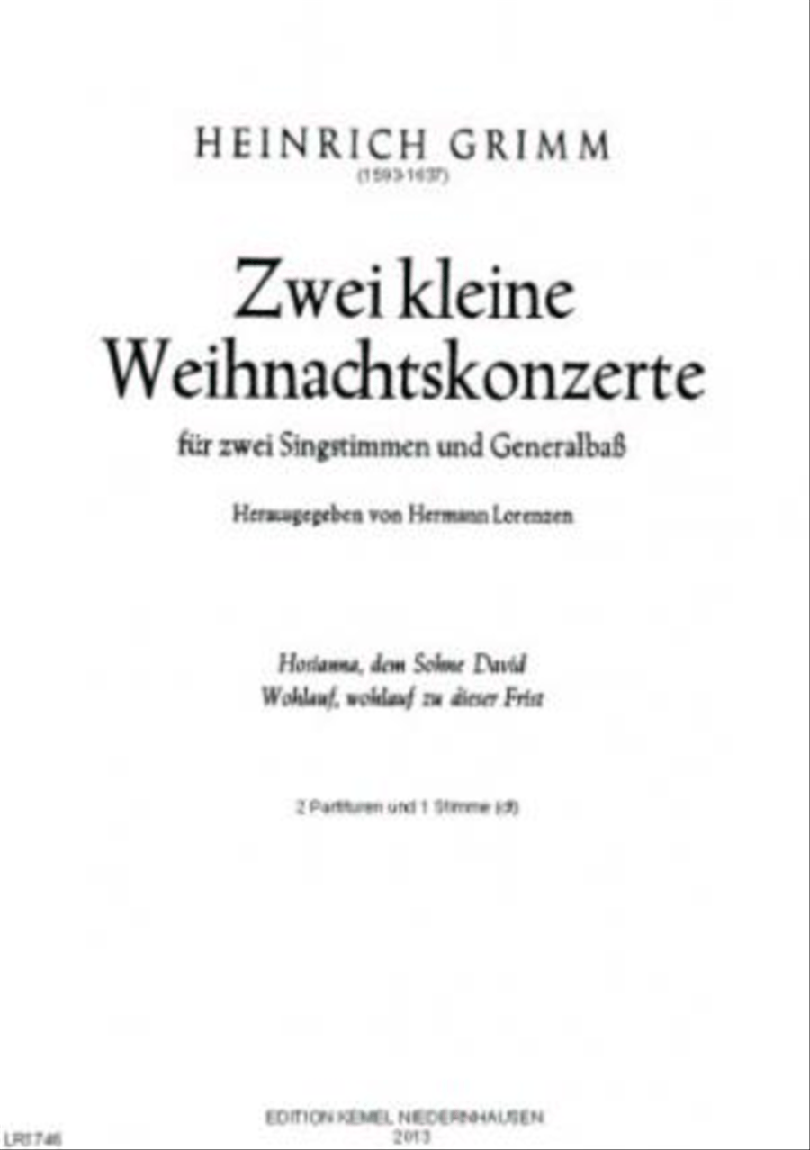 Zwei kleine Weihnachtskonzerte Piano and Keyboard scores gallery preview page 1