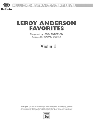Book cover for Leroy Anderson Favorites: 1st Violin