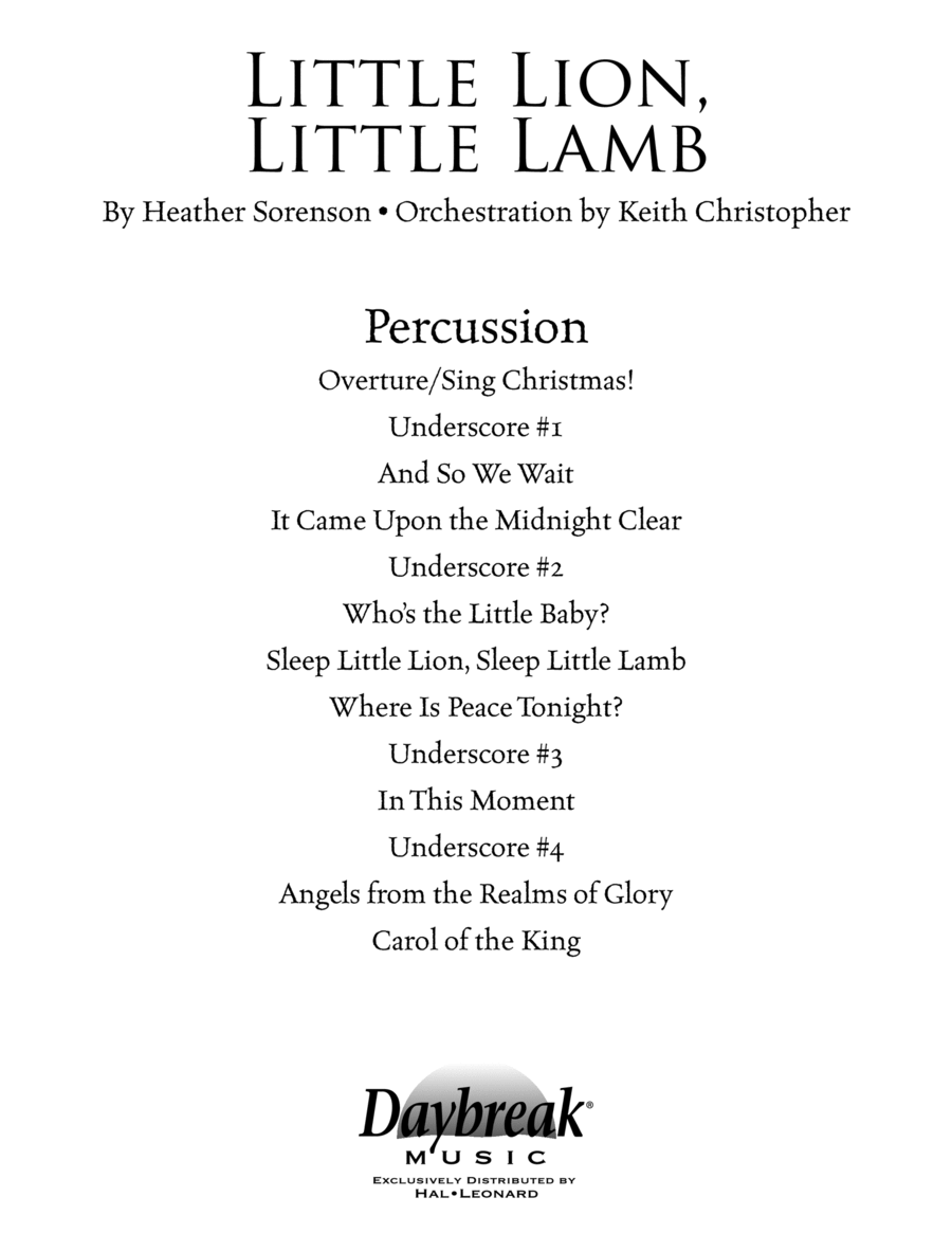 Little Lion, Little Lamb - Percussion