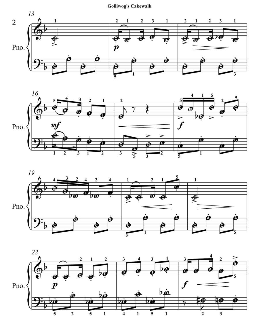 Golliwog's Cakewalk Children's Corner Easy Piano Sheet Music Easy Piano scores gallery preview page 3