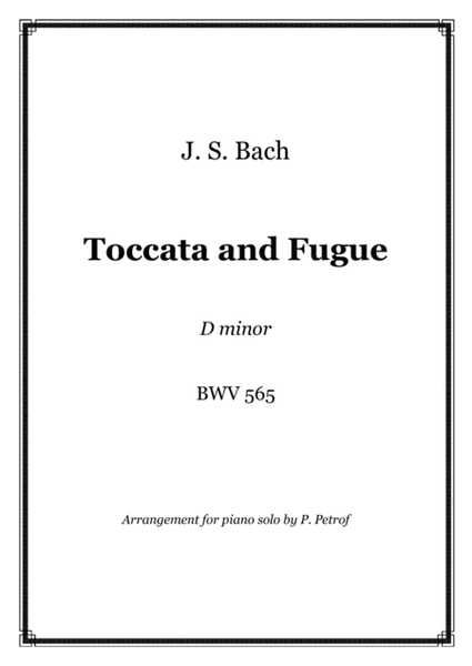 J. S. BACH - Toccata and Fugue d-moll BWV 565 - piano solo image number null