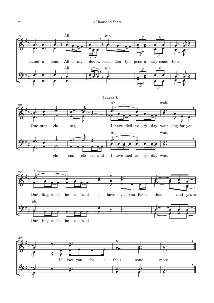 A Thousand Years SSAA scores gallery preview page 2