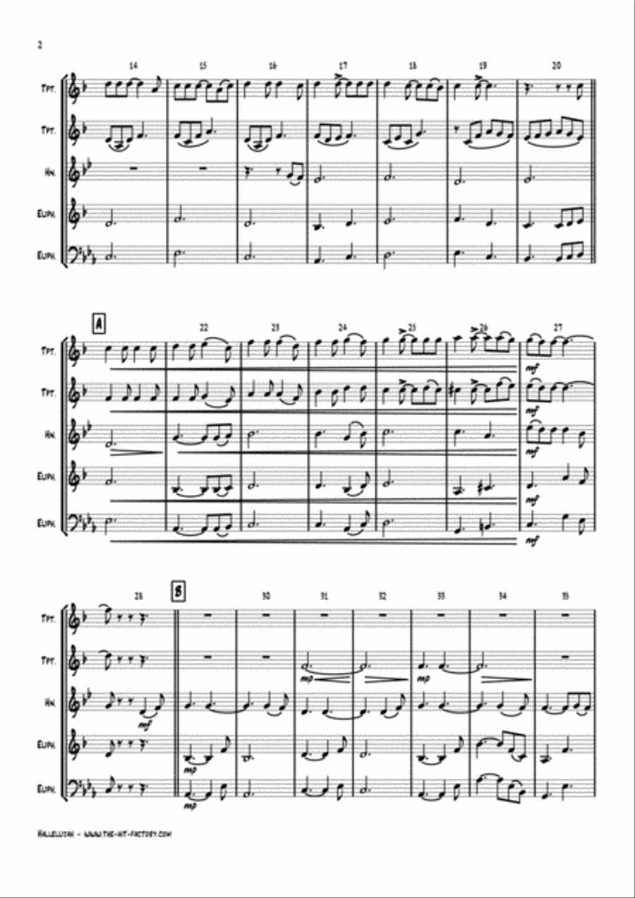 Hallelujah Euphonium scores gallery preview page 2