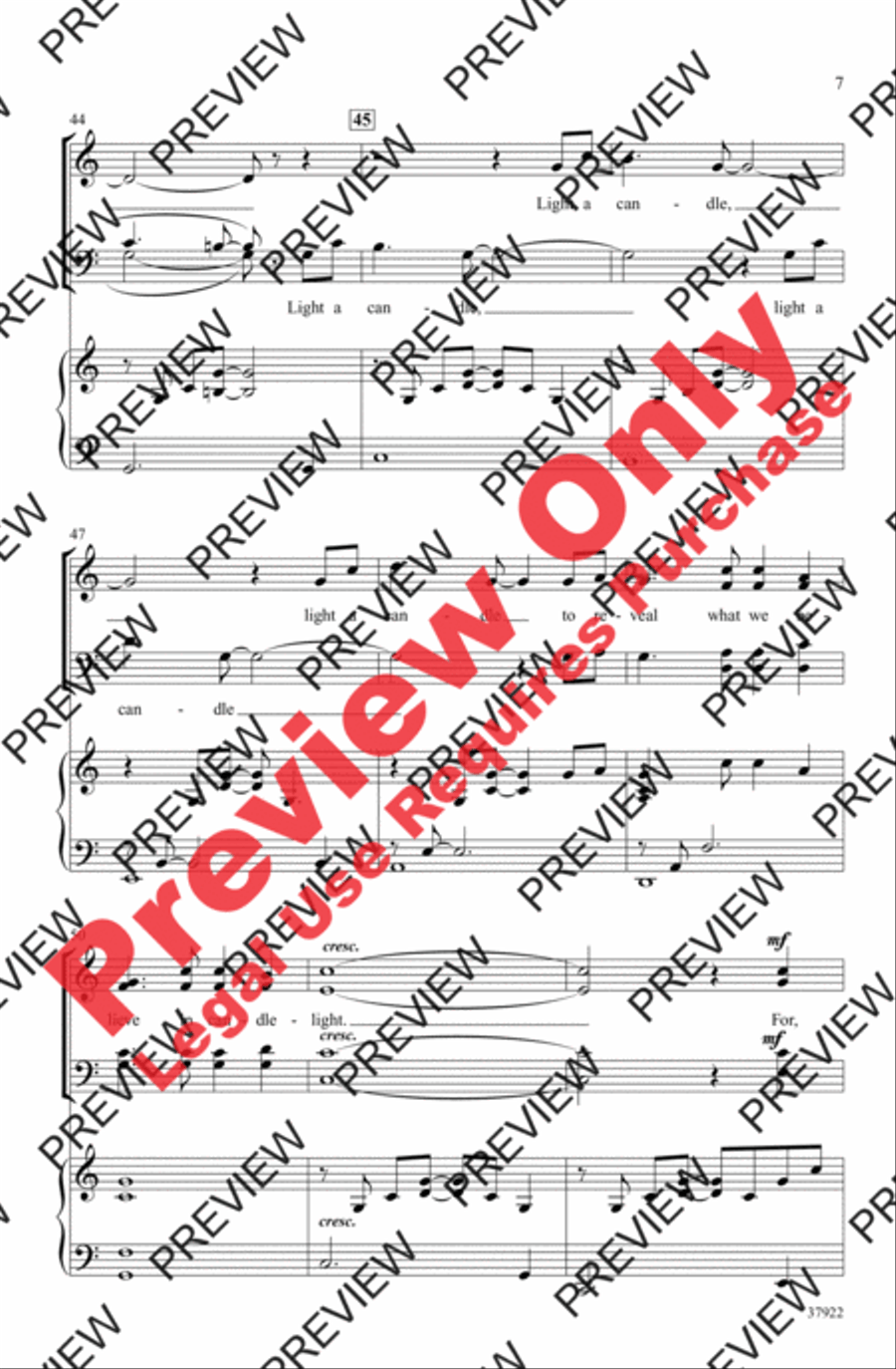 Light a Candle Light a Candle 4-Part scores gallery preview page 7