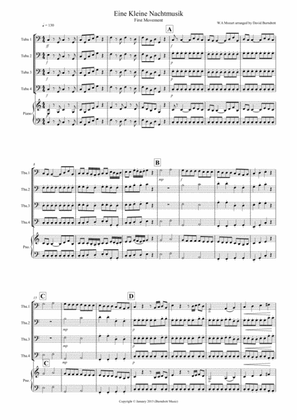 Book cover for Eine Kleine Nachtmusik (1st movement) for Tuba Quartet