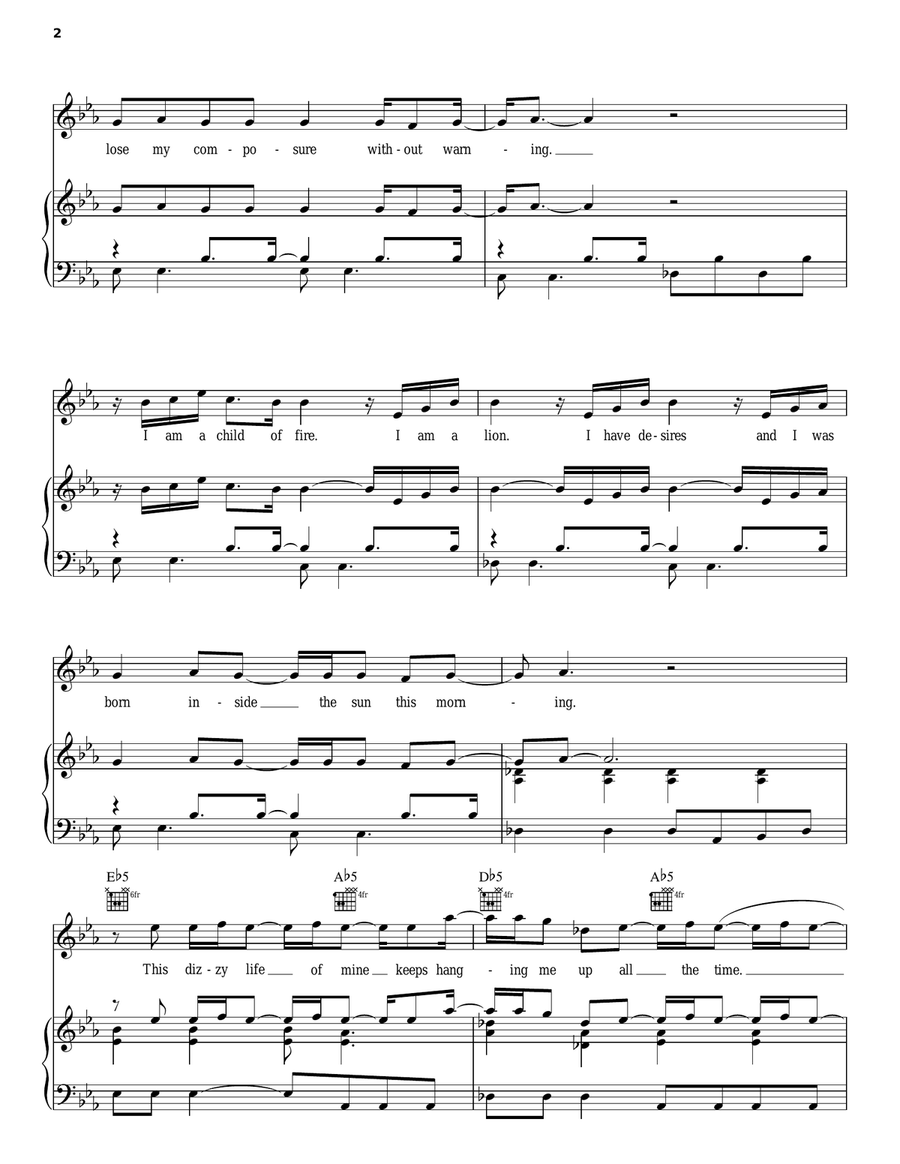 Hanging Tree Piano, Vocal, Guitar scores gallery preview page 2