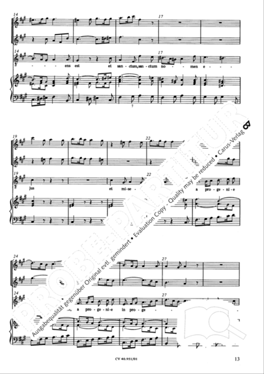 Magnificat in A Magnificat in A 4-Part scores gallery preview page 20