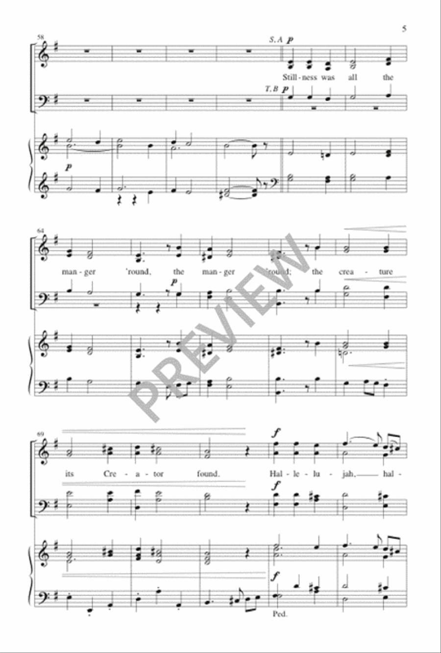 A Babe Is Born in Bethlehem 4-Part scores gallery preview page 6