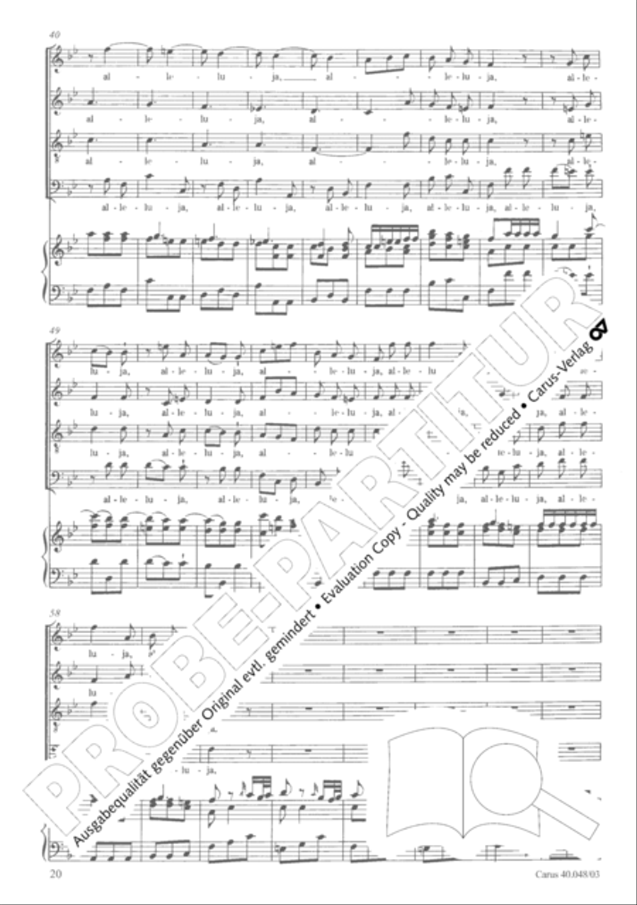 Regina coeli in B-Flat Major, K. 127 4-Part scores gallery preview page 25