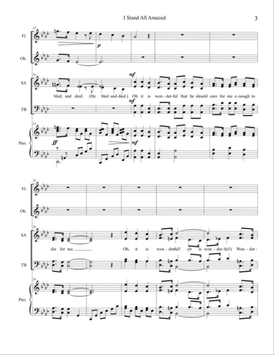 I Stand All Amazed 4-Part scores gallery preview page 4