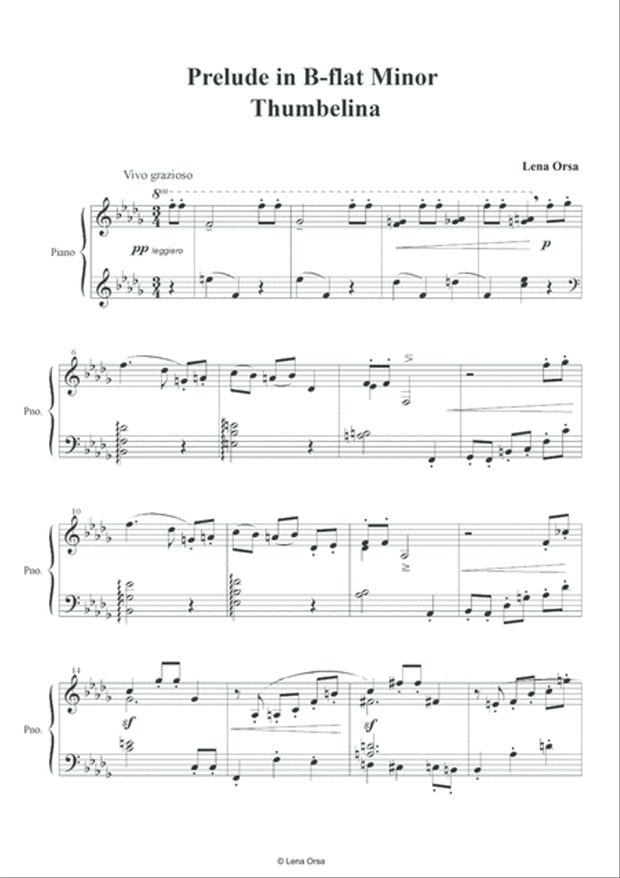 Prelude in B flat minor Thumbelina Piano Method scores gallery preview page 2
