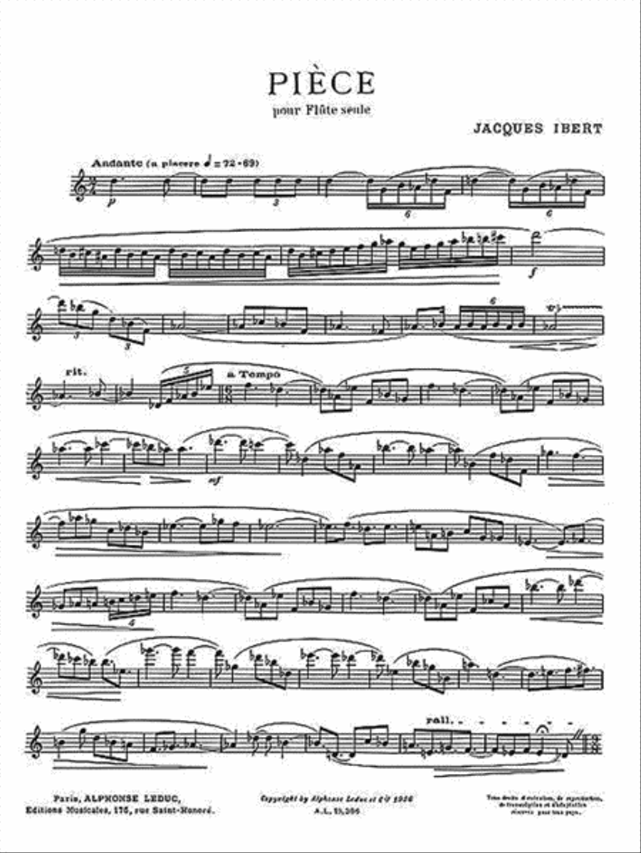 Pièce Pour Flute Seule Pièce Pour Flute Seule Flute Solo scores gallery preview page 2