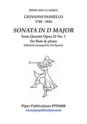PAISIELLO SONATA IN D MAJOR Opus 23 no. 1 for flute & piano
