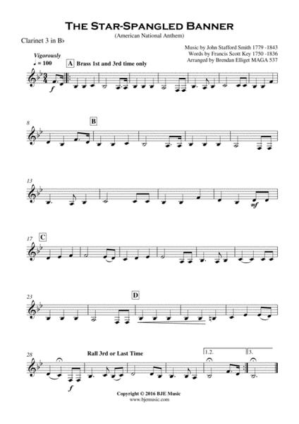 The Star-Spangled Banner - Concert Band with Strings Score and Parts PDF image number null