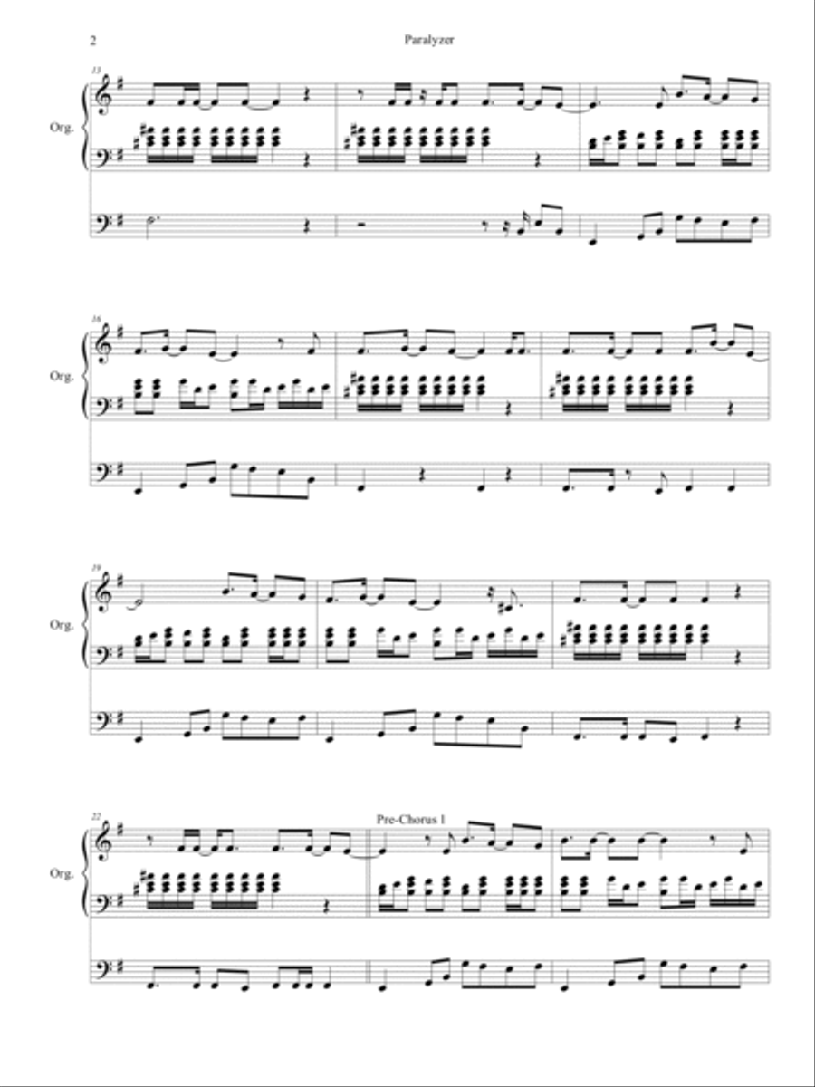 Paralyzer Organ Solo scores gallery preview page 3