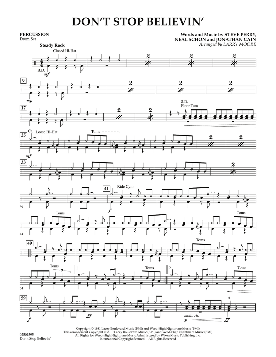 Don't Stop Believin' - Percussion