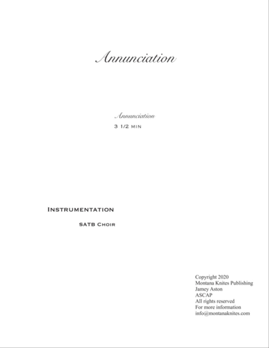 Annunciation Annunciation 4-Part scores gallery preview page 2