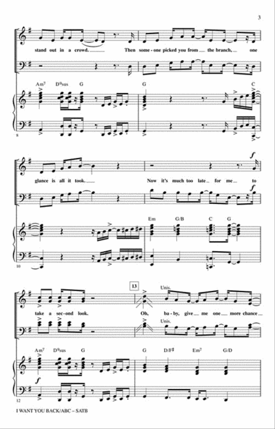 I Want You Back/ABC I Want You Back/ABC Choir scores gallery preview page 3