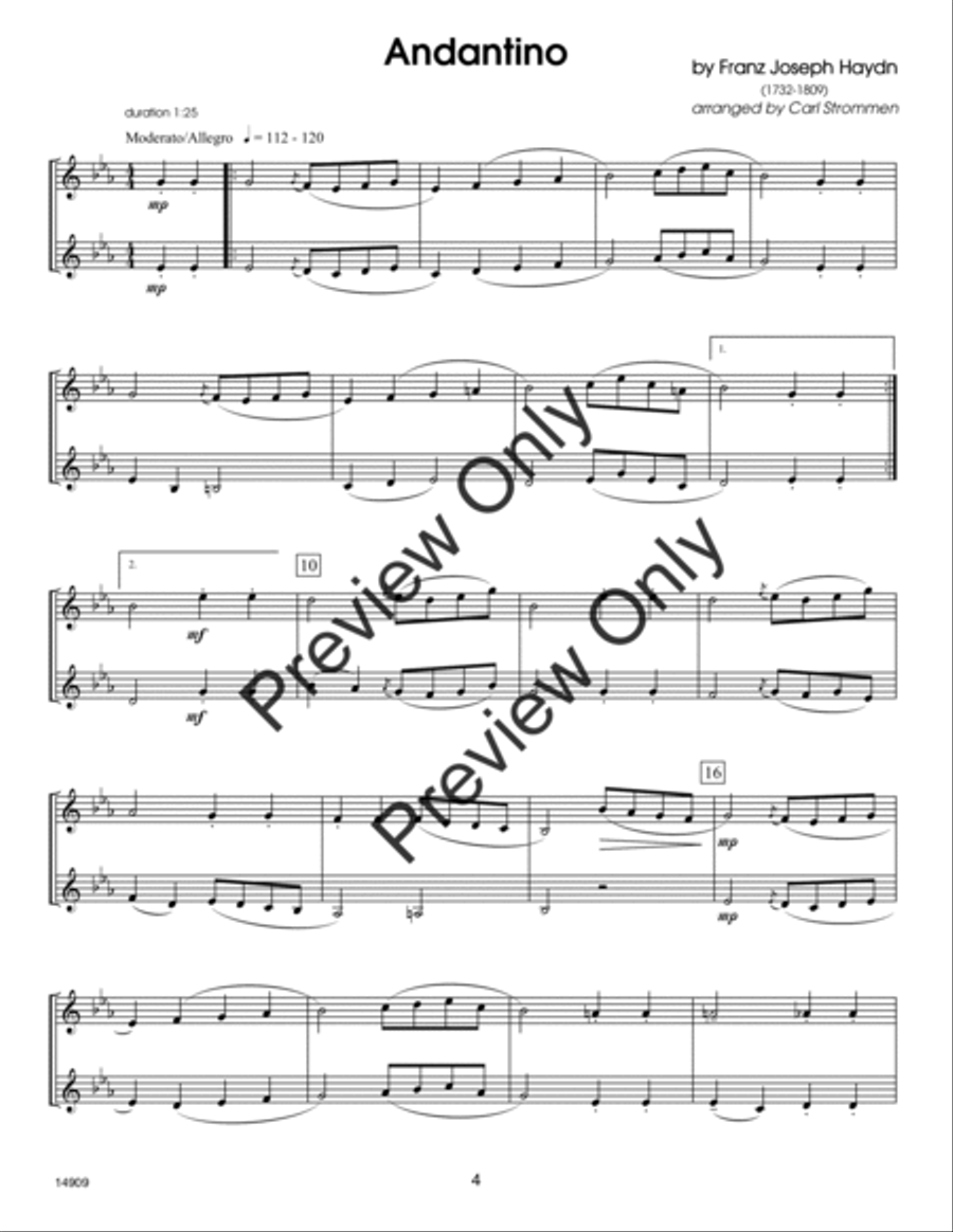 30 Melodious Duets- Clarinet Woodwind Duet scores gallery preview page 4