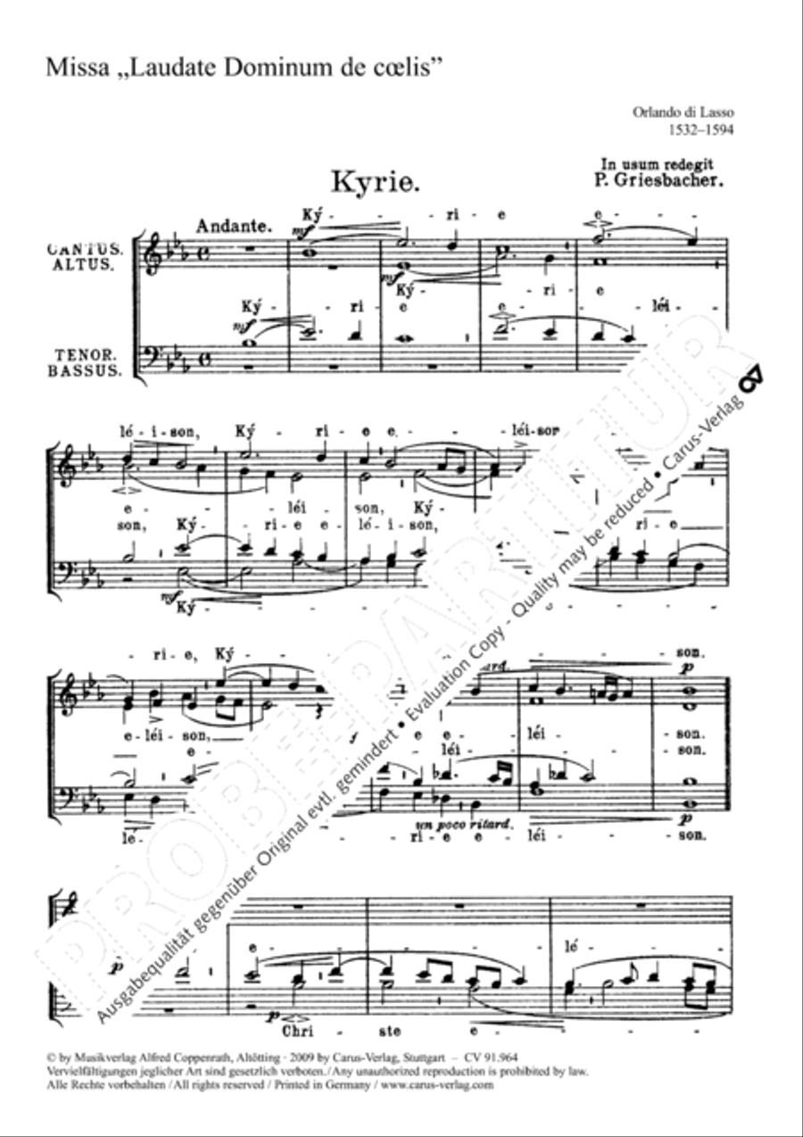 Missa Laudate Dominum de coelis 4-Part scores gallery preview page 2