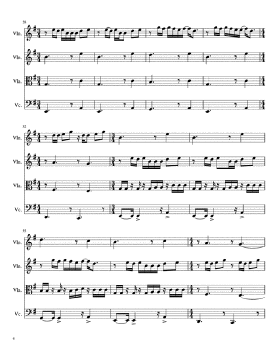 Take Me To Church String Quartet scores gallery preview page 4