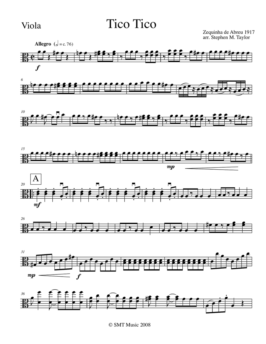 Tico Tico No Fuba for string quartet String Quartet scores gallery preview page 6