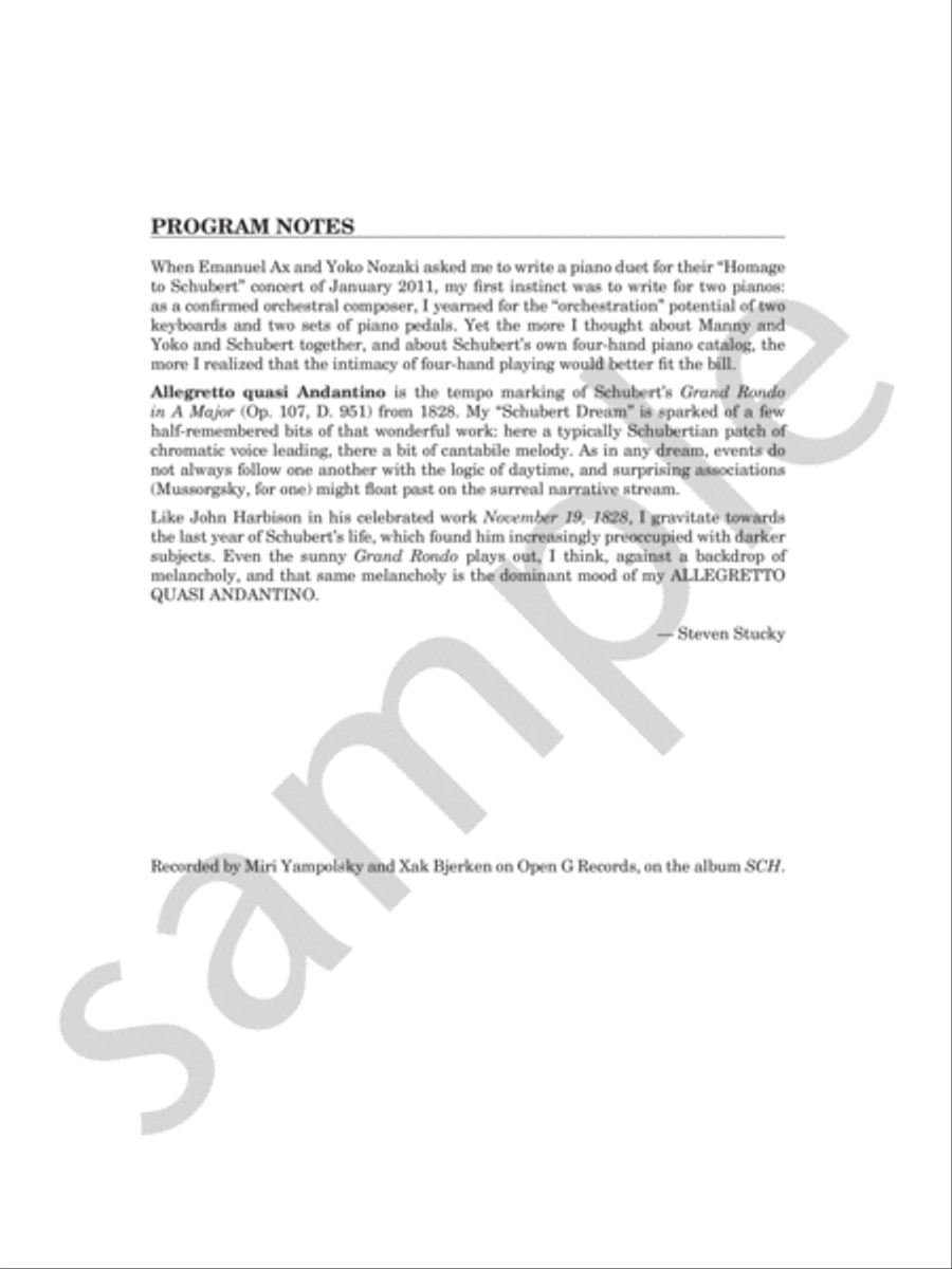 Allegretto Quasi Andantino Chamber Music scores gallery preview page 4