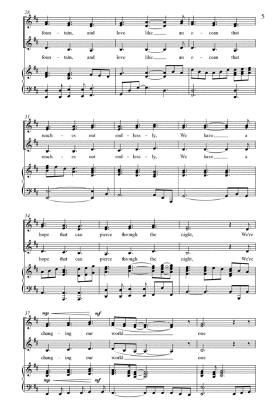 One Song at a Time SSA scores gallery preview page 4