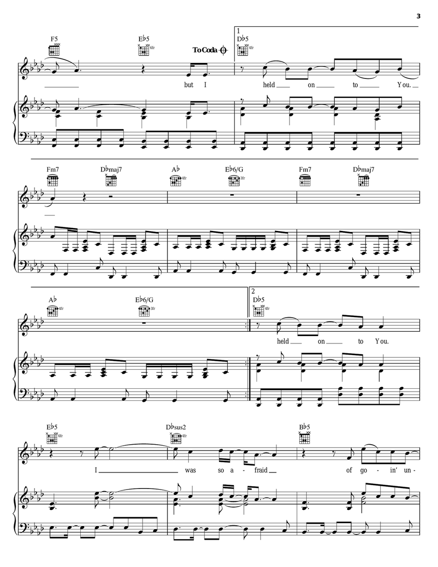 On The Way Down Piano, Vocal, Guitar scores gallery preview page 3