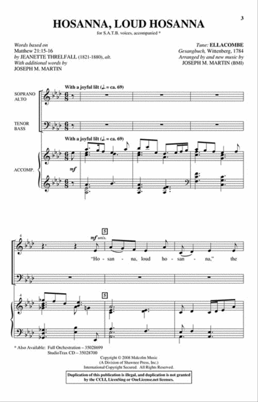 Hosanna, Loud Hosanna Hosanna, Loud Hosanna 4-Part scores gallery preview page 2