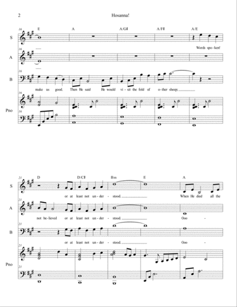 Hosanna SAB Hosanna SAB 3-Part scores gallery preview page 4