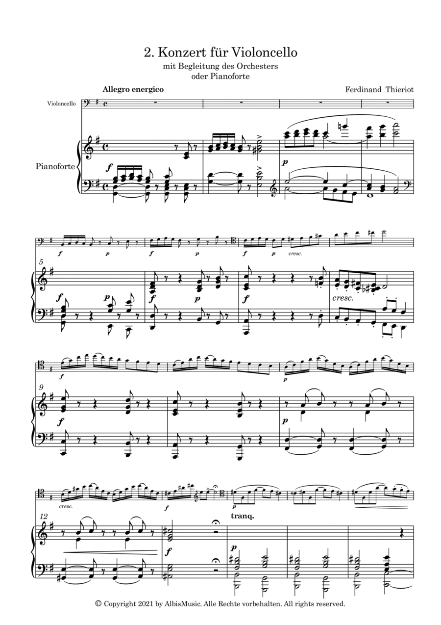 Concerto No. 2 for Violoncello, G-Major Piano scores gallery preview page 1