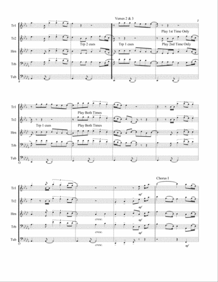 All For Love Brass Quintet scores gallery preview page 3