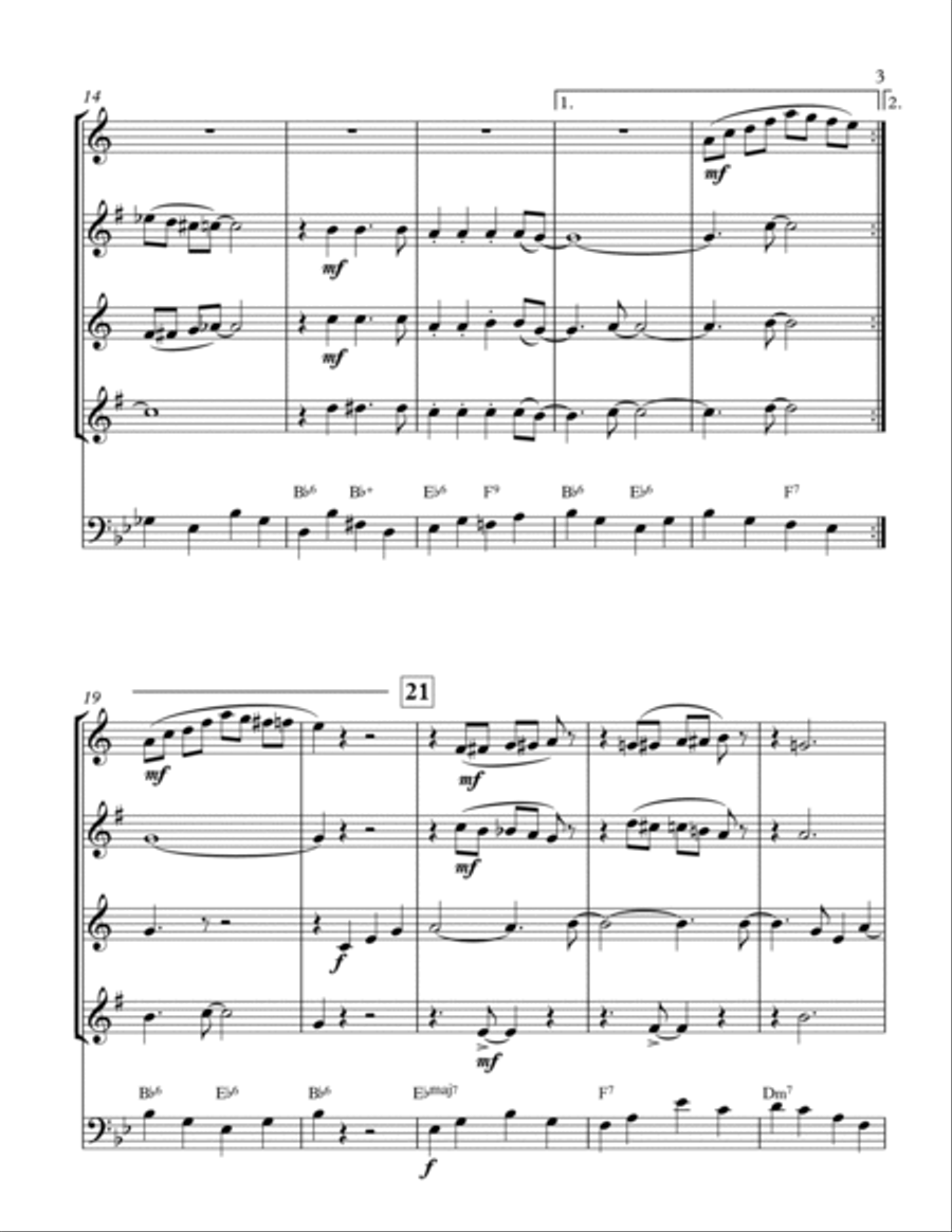 The Lady Is A Tramp The Lady Is A Tramp Saxophone Quartet scores gallery preview page 3