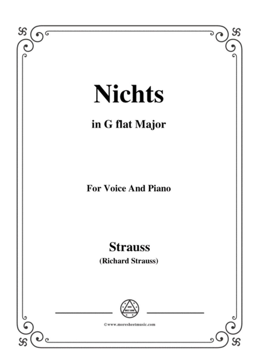 Richard Strauss-Nichts in G flat Major,for Voice and Piano image number null