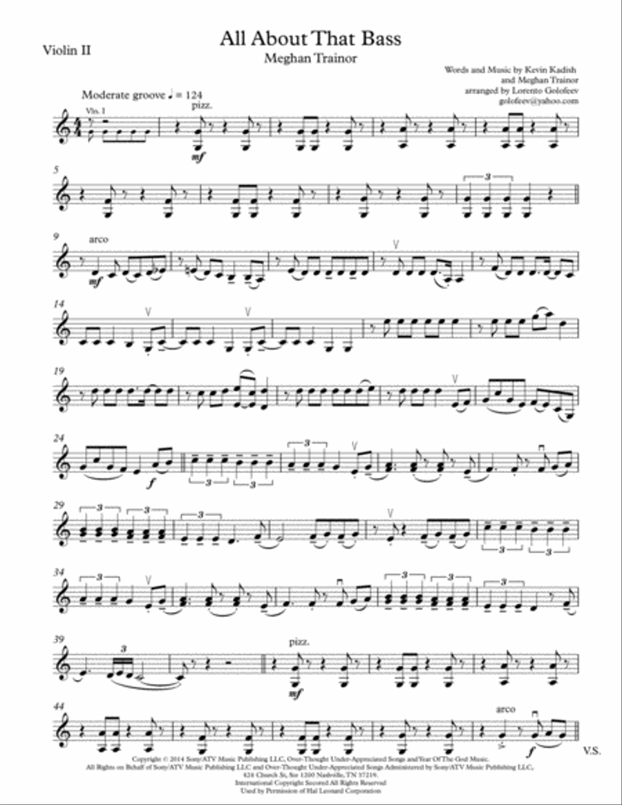 All About That Bass String Quartet scores gallery preview page 3