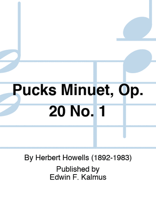 Book cover for Pucks Minuet, Op. 20 No. 1
