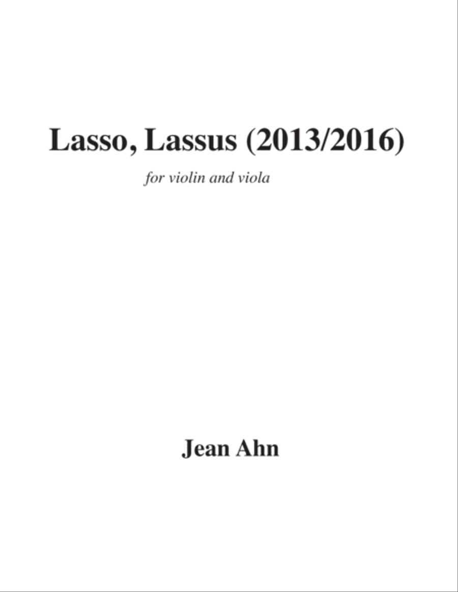 Lasso, Lassus for violin and viola String Duet scores gallery preview page 1