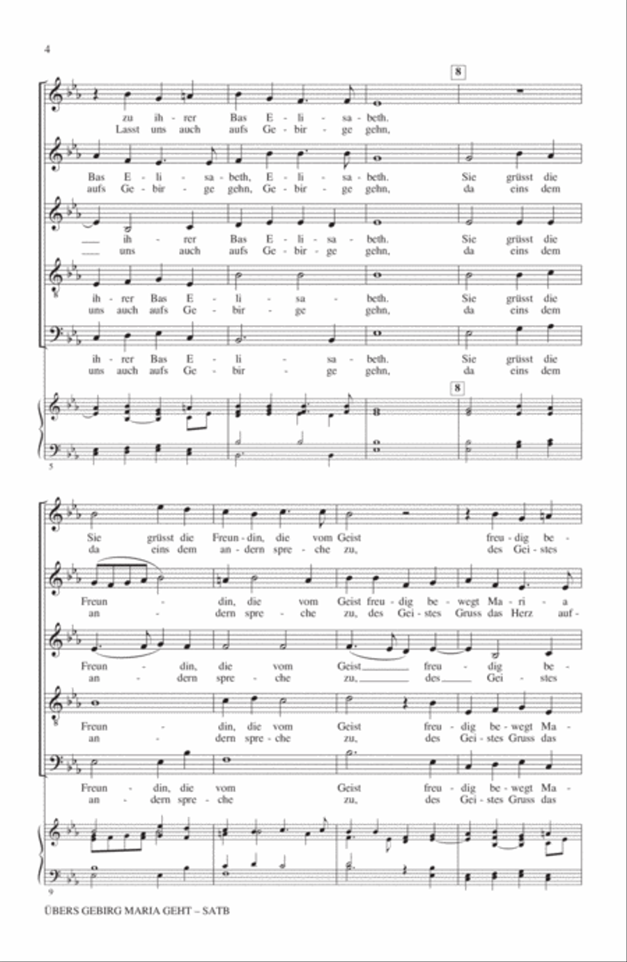 Ubers Gebirg Maria Geht (Over The Hills Mary Goes) 4-Part scores gallery preview page 2