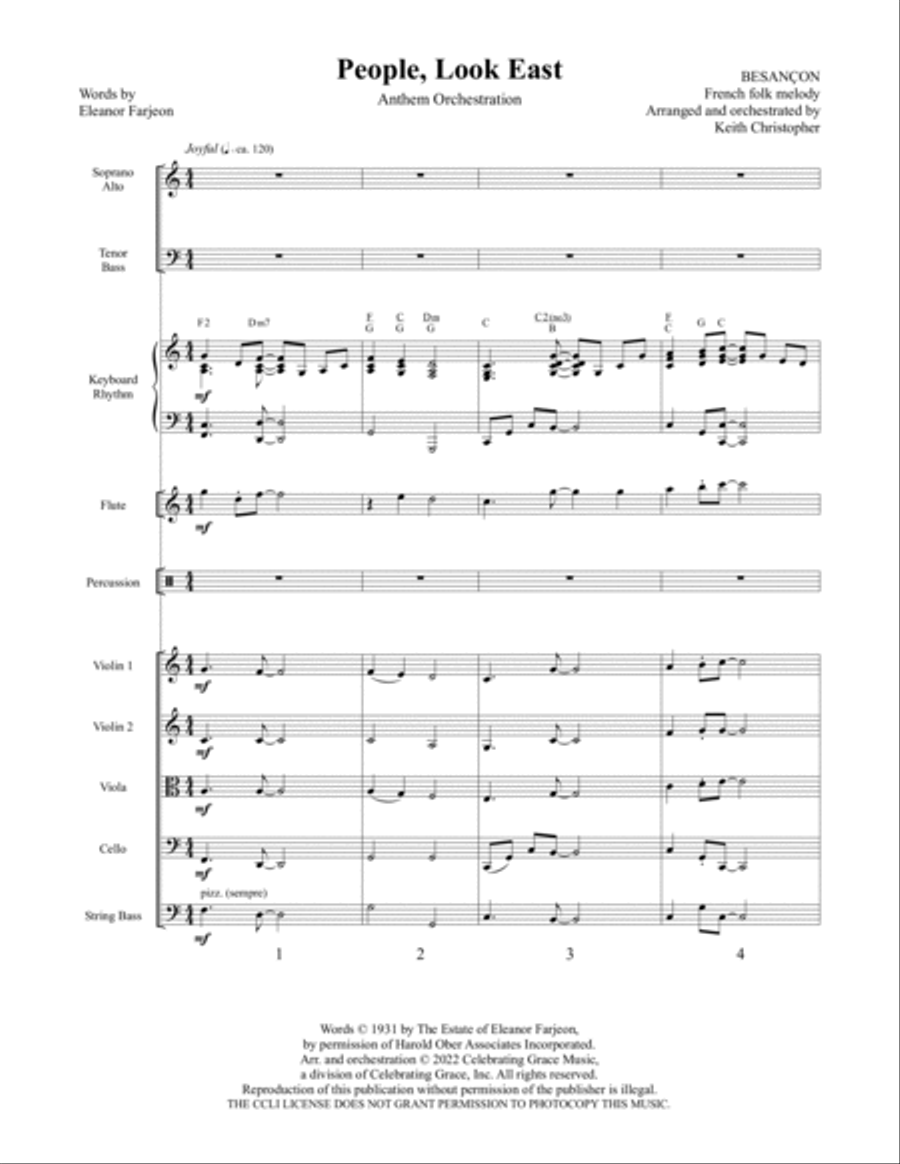 People, Look East Orchestration (Digital) 4-Part scores gallery preview page 2
