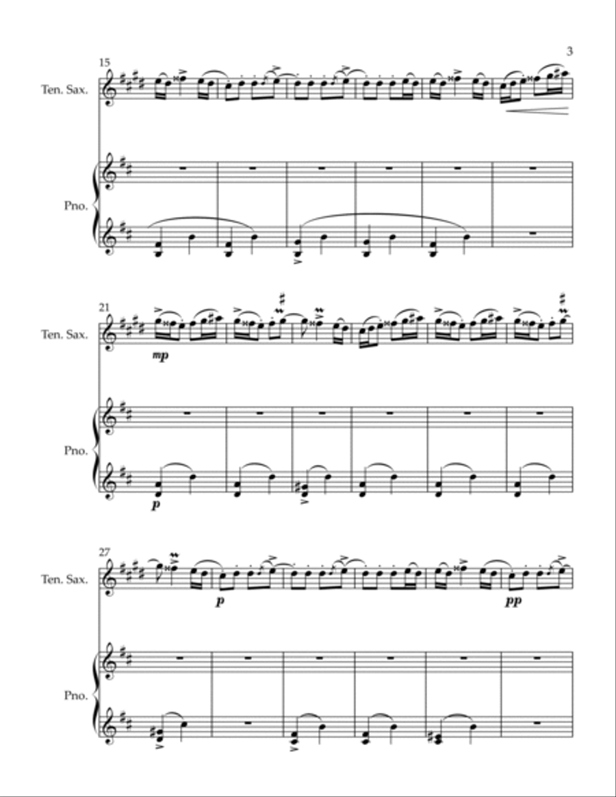 Romanian Folk Dances Standing Still Tenor Saxophone scores gallery preview page 3